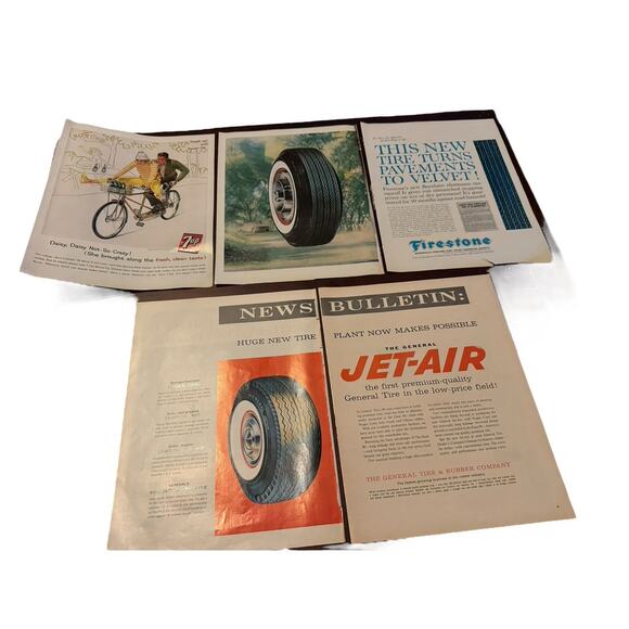 Vintage 1960s Magazine Ads Lot 7UP Bayer Firestone Holiday Inn Plymouth Skippy - Picture 1 of 11